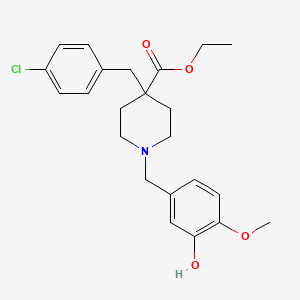 ethyl 4-(4-chlorobenzyl)-1-(3-hydroxy-4-methoxybenzyl)-4-piperidinecarboxylate