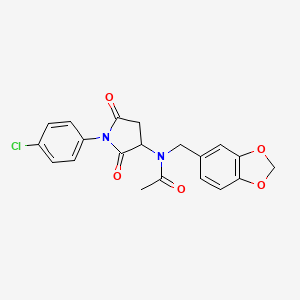 N-(1,3-benzodioxol-5-ylmethyl)-N-[1-(4-chlorophenyl)-2,5-dioxo-3-pyrrolidinyl]acetamide