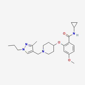 N-cyclopropyl-4-methoxy-2-({1-[(3-methyl-1-propyl-1H-pyrazol-4-yl)methyl]-4-piperidinyl}oxy)benzamide