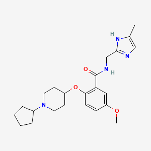 2-[(1-cyclopentyl-4-piperidinyl)oxy]-5-methoxy-N-[(4-methyl-1H-imidazol-2-yl)methyl]benzamide