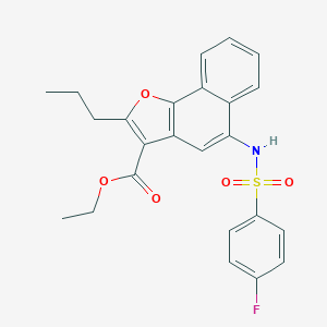 Ethyl 5-{[(4-fluorophenyl)sulfonyl]amino}-2-propylnaphtho[1,2-b]furan-3-carboxylate