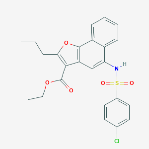 Ethyl 5-{[(4-chlorophenyl)sulfonyl]amino}-2-propylnaphtho[1,2-b]furan-3-carboxylate