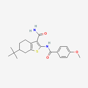 6-Tert-butyl-2-{[(4-methoxyphenyl)carbonyl]amino}-4,5,6,7-tetrahydro-1-benzothiophene-3-carboxamide