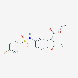 Ethyl 5-{[(4-bromophenyl)sulfonyl]amino}-2-propyl-1-benzofuran-3-carboxylate