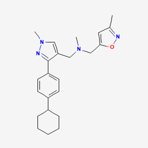 N-[[3-(4-cyclohexylphenyl)-1-methylpyrazol-4-yl]methyl]-N-methyl-1-(3-methyl-1,2-oxazol-5-yl)methanamine