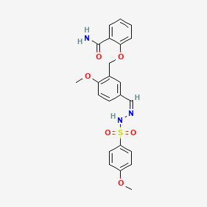 2-[(2-methoxy-5-{2-[(4-methoxyphenyl)sulfonyl]carbonohydrazonoyl}benzyl)oxy]benzamide