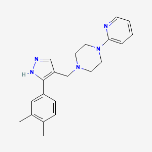 1-[[5-(3,4-dimethylphenyl)-1H-pyrazol-4-yl]methyl]-4-pyridin-2-ylpiperazine