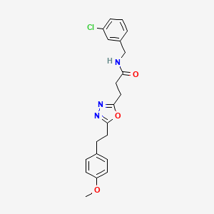 molecular formula C21H22ClN3O3 B4919838 N-(3-chlorobenzyl)-3-{5-[2-(4-methoxyphenyl)ethyl]-1,3,4-oxadiazol-2-yl}propanamide 