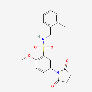 5-(2,5-dioxo-1-pyrrolidinyl)-2-methoxy-N-(2-methylbenzyl)benzenesulfonamide