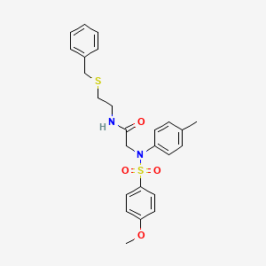 N-[2-(BENZYLSULFANYL)ETHYL]-2-[N-(4-METHYLPHENYL)4-METHOXYBENZENESULFONAMIDO]ACETAMIDE