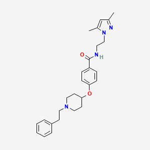 N-[2-(3,5-dimethyl-1H-pyrazol-1-yl)ethyl]-4-{[1-(2-phenylethyl)-4-piperidinyl]oxy}benzamide