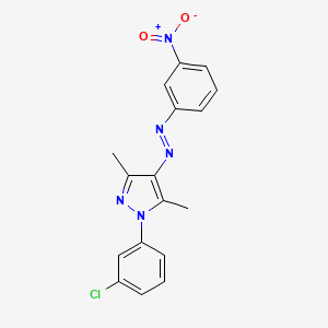 1-(3-chlorophenyl)-3,5-dimethyl-4-[(3-nitrophenyl)diazenyl]-1H-pyrazole