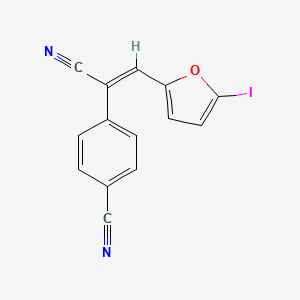 molecular formula C14H7IN2O B4919907 4-[(E)-1-cyano-2-(5-iodofuran-2-yl)ethenyl]benzonitrile 