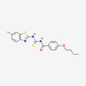 4-butoxy-N-[(6-methyl-1,3-benzothiazol-2-yl)carbamothioyl]benzamide