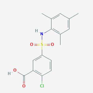molecular formula C16H16ClNO4S B491998 2-Chloro-5-[(2,4,6-trimethylphenyl)sulfamoyl]benzoic acid CAS No. 670266-55-4