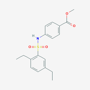 molecular formula C18H21NO4S B492002 Methyl 4-[(2,5-diethylphenyl)sulfonylamino]benzoate CAS No. 670266-68-9