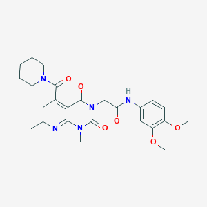 molecular formula C25H29N5O6 B4920030 N-(3,4-DIMETHOXYPHENYL)-2-[1,7-DIMETHYL-2,4-DIOXO-5-(PIPERIDINE-1-CARBONYL)-1H,2H,3H,4H-PYRIDO[2,3-D]PYRIMIDIN-3-YL]ACETAMIDE 