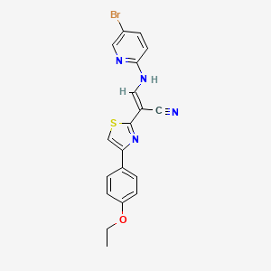 (E)-3-[(5-bromopyridin-2-yl)amino]-2-[4-(4-ethoxyphenyl)-1,3-thiazol-2-yl]prop-2-enenitrile