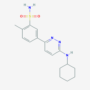 5-[6-(Cyclohexylamino)pyridazin-3-yl]-2-methylbenzenesulfonamide