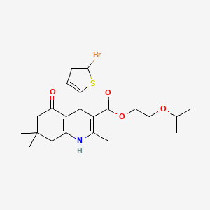 2-(Propan-2-yloxy)ethyl 4-(5-bromothiophen-2-yl)-2,7,7-trimethyl-5-oxo-1,4,5,6,7,8-hexahydroquinoline-3-carboxylate