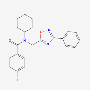 N-cyclohexyl-4-iodo-N-[(3-phenyl-1,2,4-oxadiazol-5-yl)methyl]benzamide