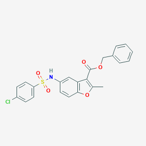 Benzyl 5-{[(4-chlorophenyl)sulfonyl]amino}-2-methyl-1-benzofuran-3-carboxylate