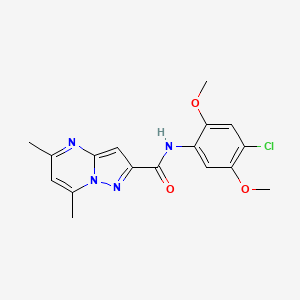 molecular formula C17H17ClN4O3 B4920249 N-(4-chloro-2,5-dimethoxyphenyl)-5,7-dimethylpyrazolo[1,5-a]pyrimidine-2-carboxamide 