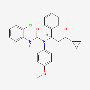 B4920271 N'-(2-chlorophenyl)-N-(3-cyclopropyl-3-oxo-1-phenylpropyl)-N-(4-methoxyphenyl)urea CAS No. 5490-86-8