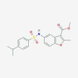 molecular formula C20H21NO5S B492031 Methyl 5-{[(4-isopropylphenyl)sulfonyl]amino}-2-methyl-1-benzofuran-3-carboxylate CAS No. 442553-78-8