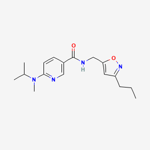 molecular formula C17H24N4O2 B4920320 6-[isopropyl(methyl)amino]-N-[(3-propyl-5-isoxazolyl)methyl]nicotinamide 