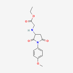 molecular formula C15H18N2O5 B4920343 Ethyl 2-[[1-(4-methoxyphenyl)-2,5-dioxopyrrolidin-3-yl]amino]acetate 