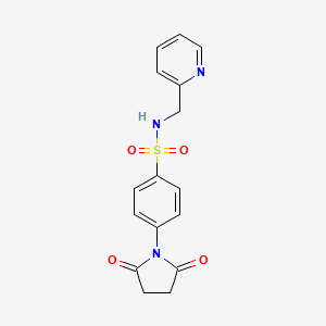 molecular formula C16H15N3O4S B4920373 1-(4-{[(2-Pyridylmethyl)amino]sulfonyl}phenyl)azolidine-2,5-dione 