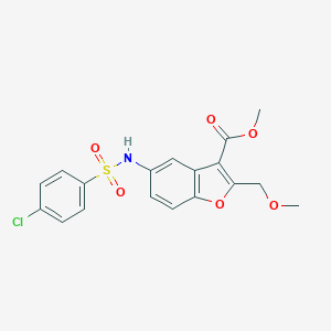 molecular formula C18H16ClNO6S B492040 Methyl 5-[(4-chlorophenyl)sulfonylamino]-2-(methoxymethyl)-1-benzofuran-3-carboxylate CAS No. 421580-20-3