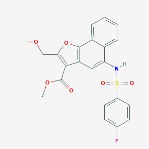 molecular formula C22H18FNO6S B492041 Methyl 5-{[(4-fluorophenyl)sulfonyl]amino}-2-(methoxymethyl)naphtho[1,2-b]furan-3-carboxylate CAS No. 421580-25-8