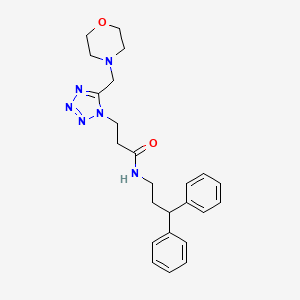 molecular formula C24H30N6O2 B4920410 N-(3,3-diphenylpropyl)-3-[5-(4-morpholinylmethyl)-1H-tetrazol-1-yl]propanamide 