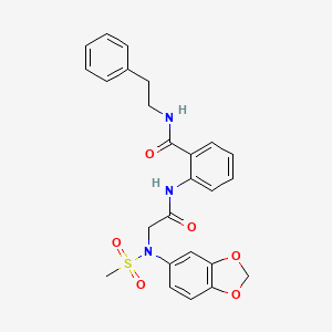 2-{[N-1,3-benzodioxol-5-yl-N-(methylsulfonyl)glycyl]amino}-N-(2-phenylethyl)benzamide