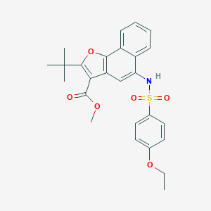 molecular formula C26H27NO6S B492044 Methyl 2-tert-butyl-5-{[(4-ethoxyphenyl)sulfonyl]amino}naphtho[1,2-b]furan-3-carboxylate CAS No. 421580-15-6