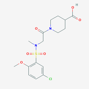 molecular formula C16H21ClN2O6S B4920452 1-[2-[(5-Chloro-2-methoxyphenyl)sulfonyl-methylamino]acetyl]piperidine-4-carboxylic acid 