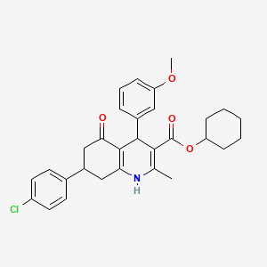 Cyclohexyl 7-(4-chlorophenyl)-4-(3-methoxyphenyl)-2-methyl-5-oxo-1,4,5,6,7,8-hexahydroquinoline-3-carboxylate