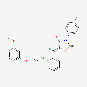 (5Z)-5-[[2-[2-(3-methoxyphenoxy)ethoxy]phenyl]methylidene]-3-(4-methylphenyl)-2-sulfanylidene-1,3-thiazolidin-4-one