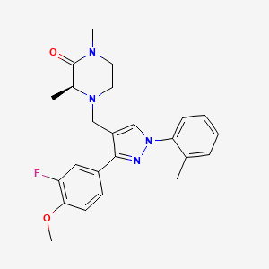 (3S*)-4-{[3-(3-fluoro-4-methoxyphenyl)-1-(2-methylphenyl)-1H-pyrazol-4-yl]methyl}-1,3-dimethyl-2-piperazinone