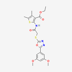 ethyl 2-[({[5-(3,5-dimethoxyphenyl)-1,3,4-oxadiazol-2-yl]thio}acetyl)amino]-4,5-dimethyl-3-thiophenecarboxylate