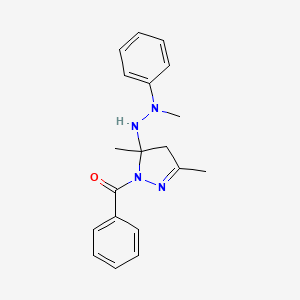 [3,5-dimethyl-5-(2-methyl-2-phenylhydrazinyl)-4,5-dihydro-1H-pyrazol-1-yl](phenyl)methanone