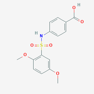 molecular formula C15H15NO6S B492053 4-[(2,5-Dimethoxyphenyl)sulfonylamino]benzoic acid CAS No. 701225-52-7