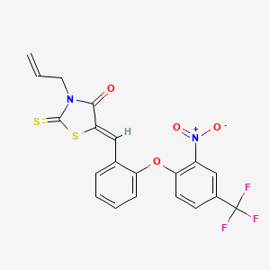 (5Z)-5-[[2-[2-nitro-4-(trifluoromethyl)phenoxy]phenyl]methylidene]-3-prop-2-enyl-2-sulfanylidene-1,3-thiazolidin-4-one