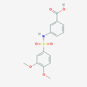 molecular formula C15H15NO6S B492057 3-{[(3,4-Dimethoxyphenyl)sulfonyl]amino}benzoic acid CAS No. 701240-18-8