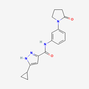 5-cyclopropyl-N-[3-(2-oxopyrrolidin-1-yl)phenyl]-1H-pyrazole-3-carboxamide