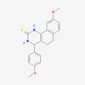 9-METHOXY-4-(4-METHOXYPHENYL)-1H,2H,3H,4H,5H,6H-BENZO[H]QUINAZOLINE-2-THIONE