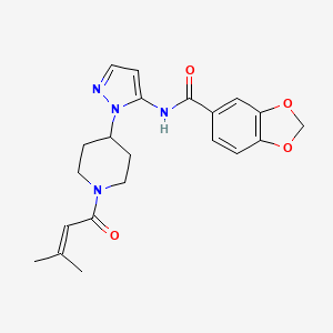 N-{1-[1-(3-methyl-2-butenoyl)-4-piperidinyl]-1H-pyrazol-5-yl}-1,3-benzodioxole-5-carboxamide