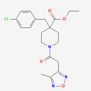 ethyl 4-(4-chlorobenzyl)-1-[(4-methyl-1,2,5-oxadiazol-3-yl)acetyl]-4-piperidinecarboxylate